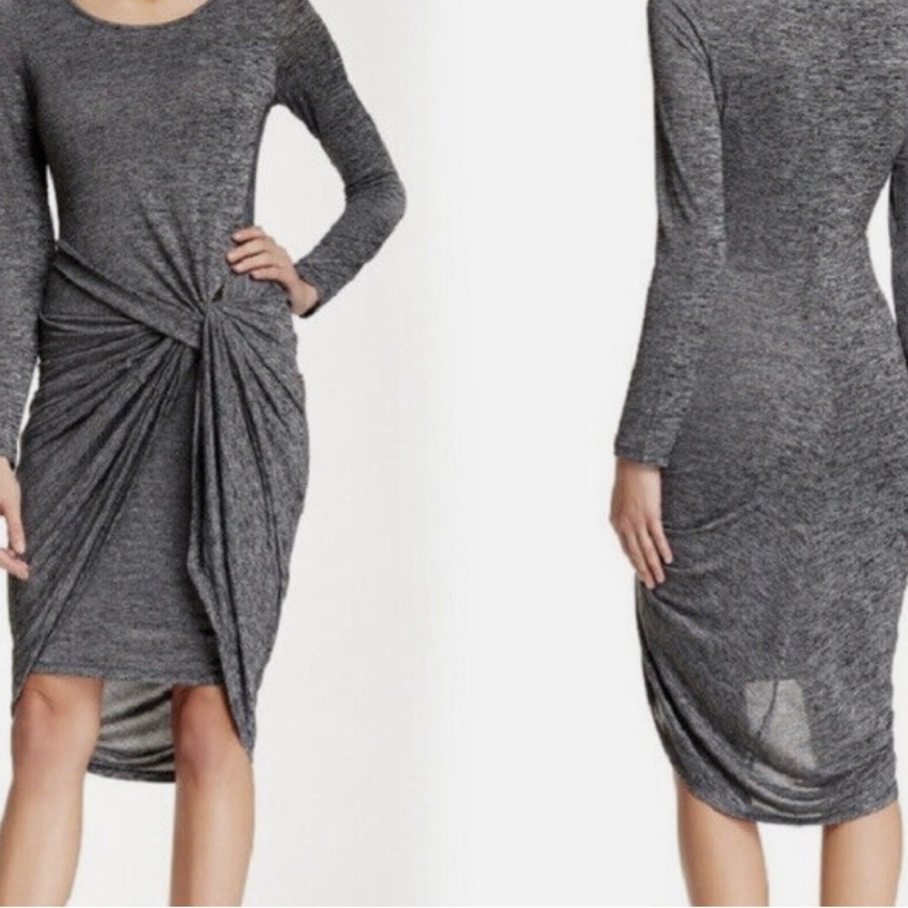 AKIRA Heather Gray Faux Wrap Sheath
Dress Size S